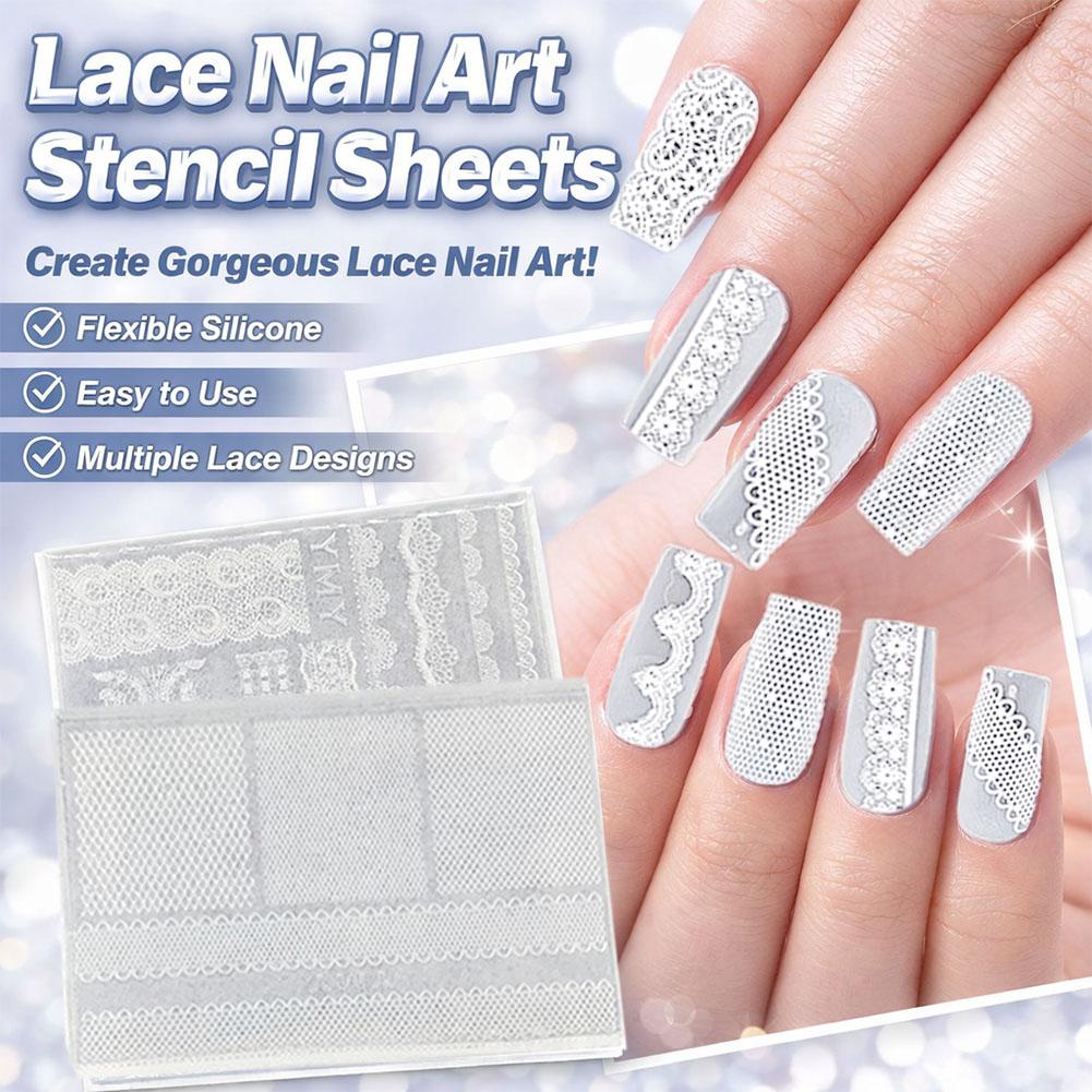 Silicone Lace Nail Art Stencil - 3D Printing Templates Free ulasan dan harga